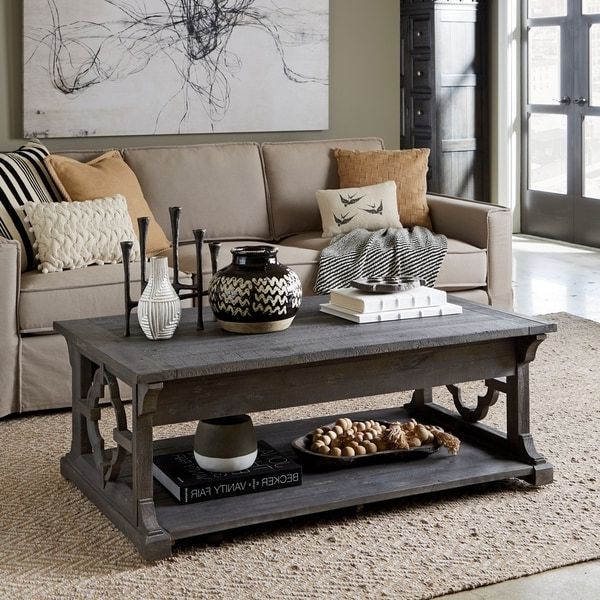 Most Up To Date Gray Driftwood And Metal Coffee Tables Regarding Shop Norwood Rustic Grey Lift Top Coffee Table With (View 17 of 20)