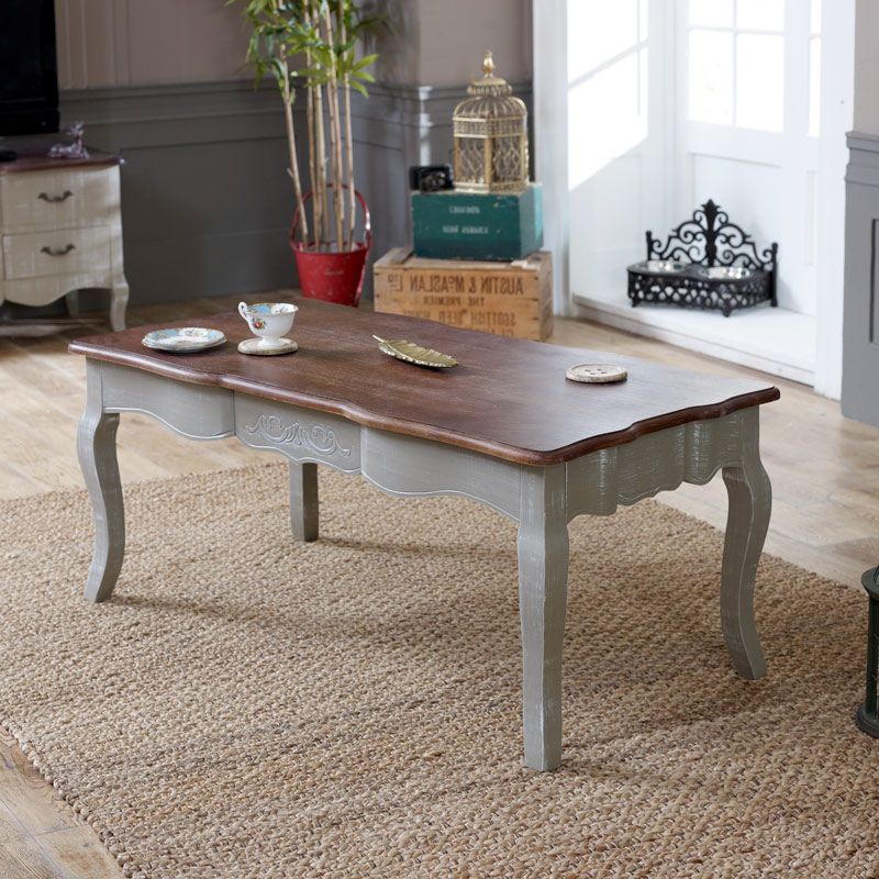 Most Up To Date Smoke Gray Wood Coffee Tables With Grey Coffee Table With Dark Wood Top – French Grey Range (View 3 of 20)