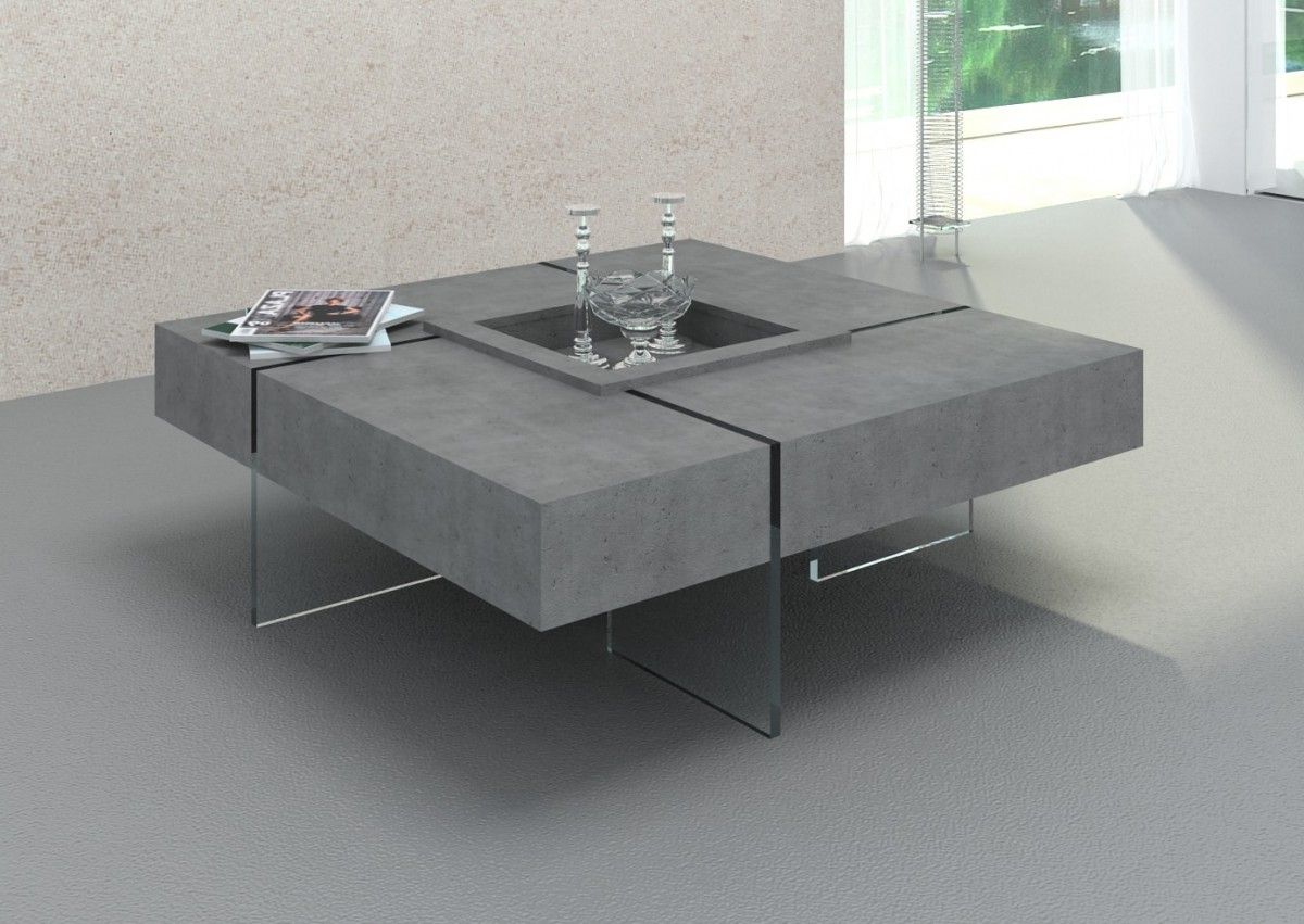 Most Up To Date Square Modern Accent Tables With Modrest Shauna – Modern Faux Concrete Floating Coffee (View 12 of 20)