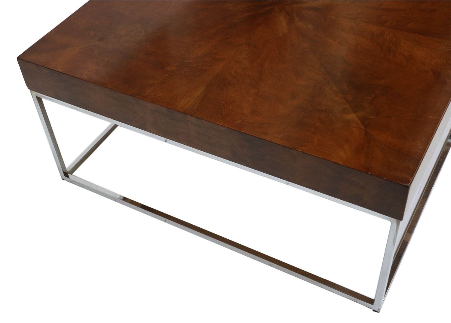 Most Up To Date Walnut And Gold Rectangular Coffee Tables With Mid Century Modern Walnut Chrome Square Coffee Table (Gallery 12 of 20)