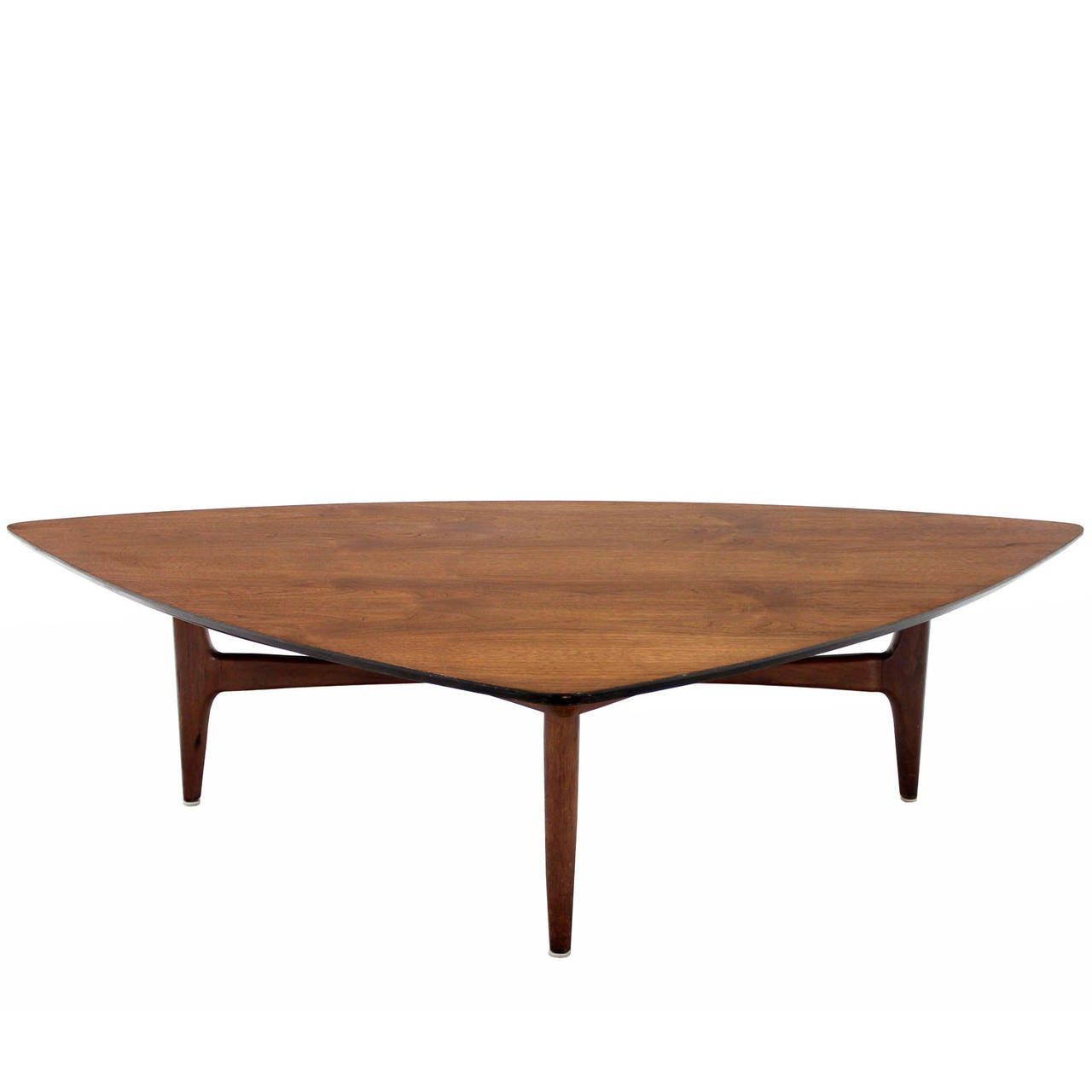 Most Up To Date White Triangular Coffee Tables Intended For Triangular Surfboard Shape Walnut Coffee Table At 1stdibs (View 11 of 20)