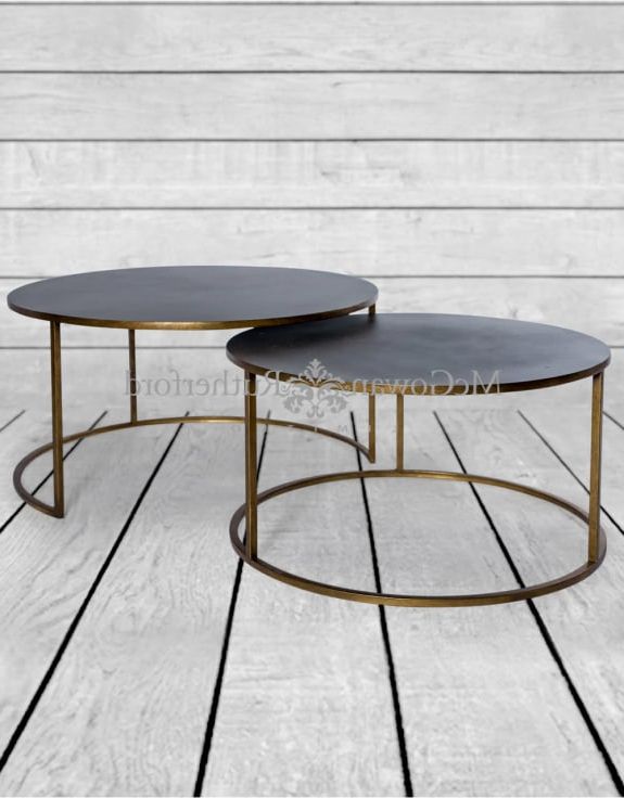 Nest Of 2 Antique Gold/bronze Metal Coffee Tables Inside Favorite Antique Gold Nesting Coffee Tables (View 5 of 20)