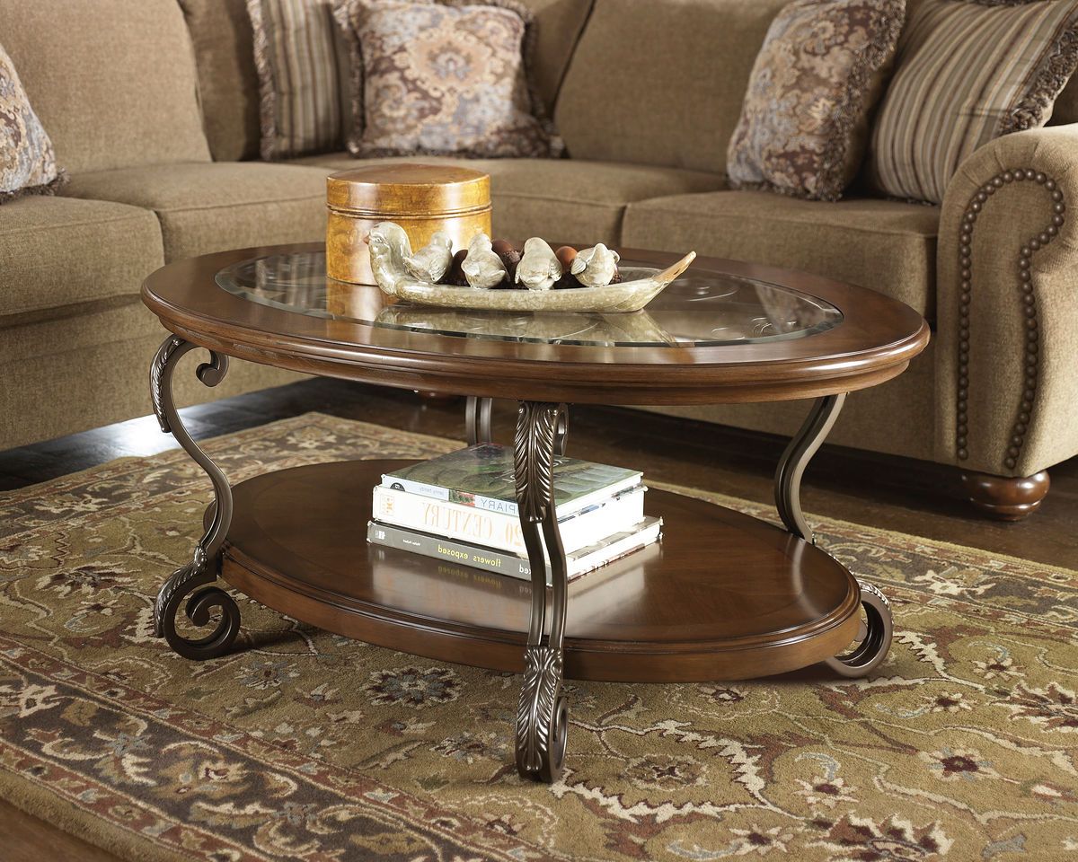 Nestor – Medium Brown – Oval Cocktail Table – Furniture Throughout Most Recently Released Brown Cocktail Tables (View 1 of 20)