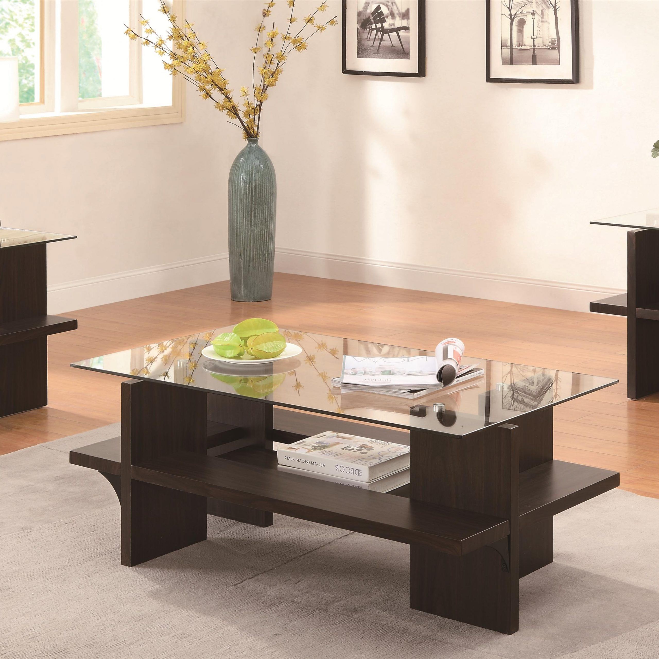 Newest 3 Piece Shelf Coffee Tables Within 3 Piece Occasional Table Sets 3 Piece Contemporary (View 17 of 20)