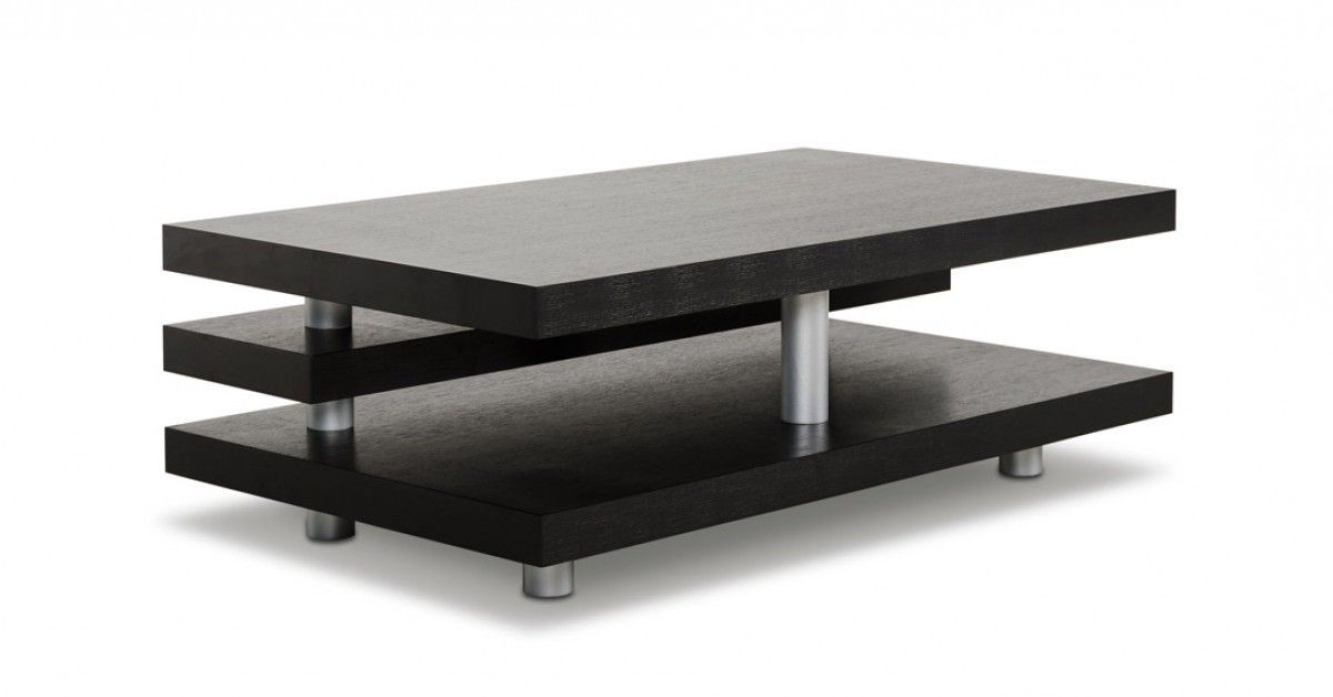 Newest Black And Oak Brown Coffee Tables For A&x Adrian – Modern Multi Tier Black Oak Coffee Table (View 10 of 20)