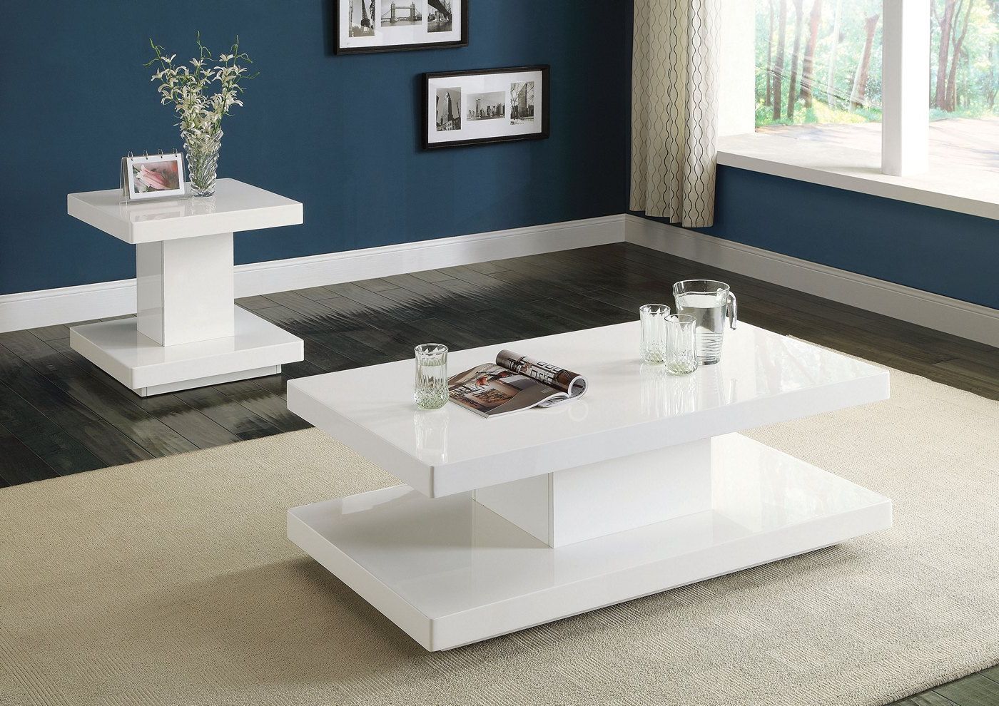 Newest Gloss White Steel Coffee Tables For Ifama Contemporary End Table In White High Gloss Lacquer (Gallery 1 of 20)