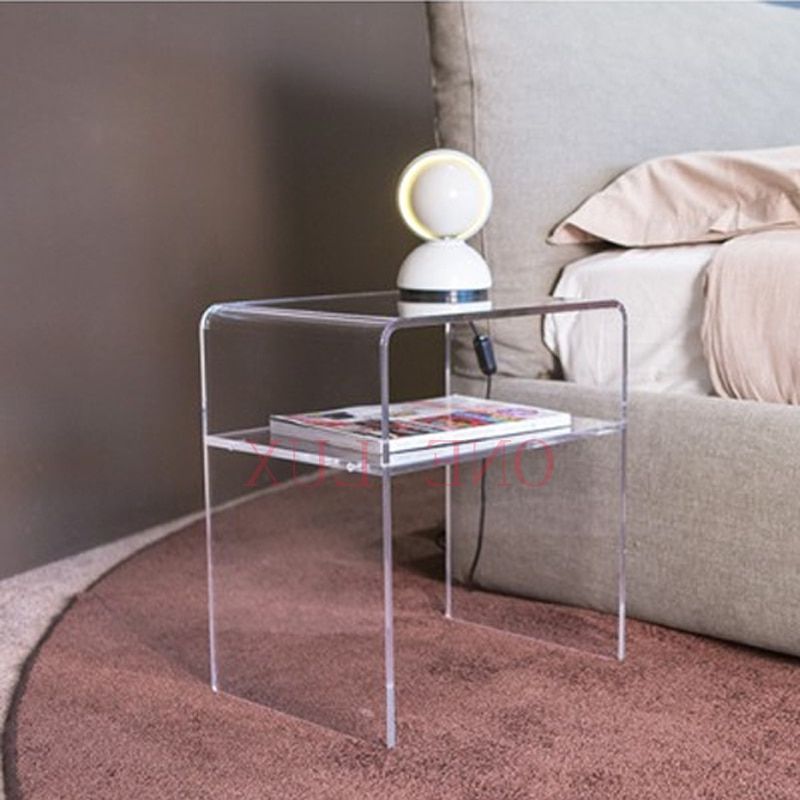 Newest Gold And Clear Acrylic Side Tables Inside One Lux Plain And Elegant Clear Transparent Perspex (View 12 of 20)