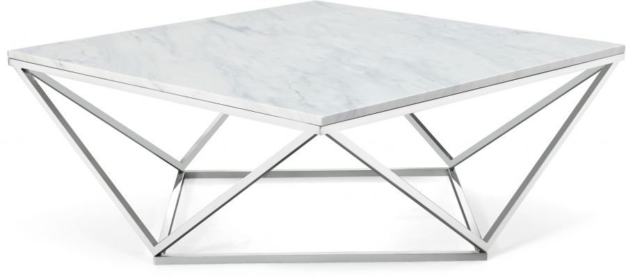 Newest Silver Mirror And Chrome Coffee Tables Within Skyler Chrome Coffee Table In Silver – Hyme Furniture (View 10 of 20)