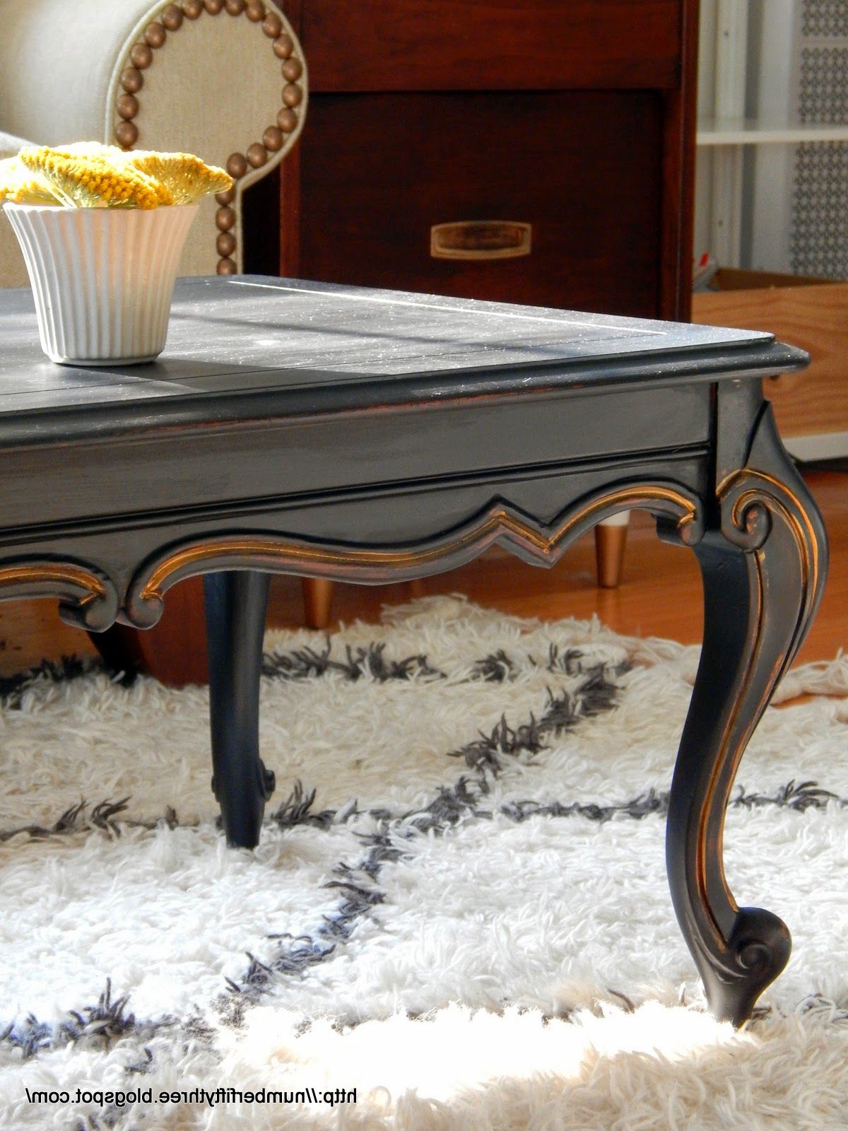 Number Fifty Three: Classic Black & Gold Coffee Table Pertaining To Famous Antique White Black Coffee Tables (View 5 of 20)