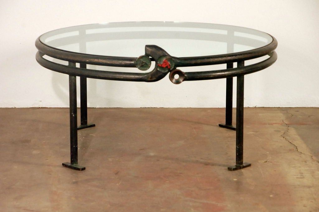 One Of A Kind Wrought Iron Round Coffee Table At 1stdibs In Trendy Round Iron Coffee Tables (View 13 of 20)