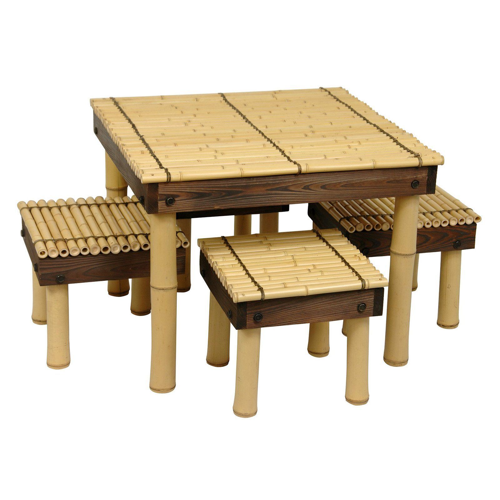 Oriental Furniture Zen Bamboo 5 Piece Coffee Table Patio Throughout Well Known 5 Piece Coffee Tables (View 8 of 21)