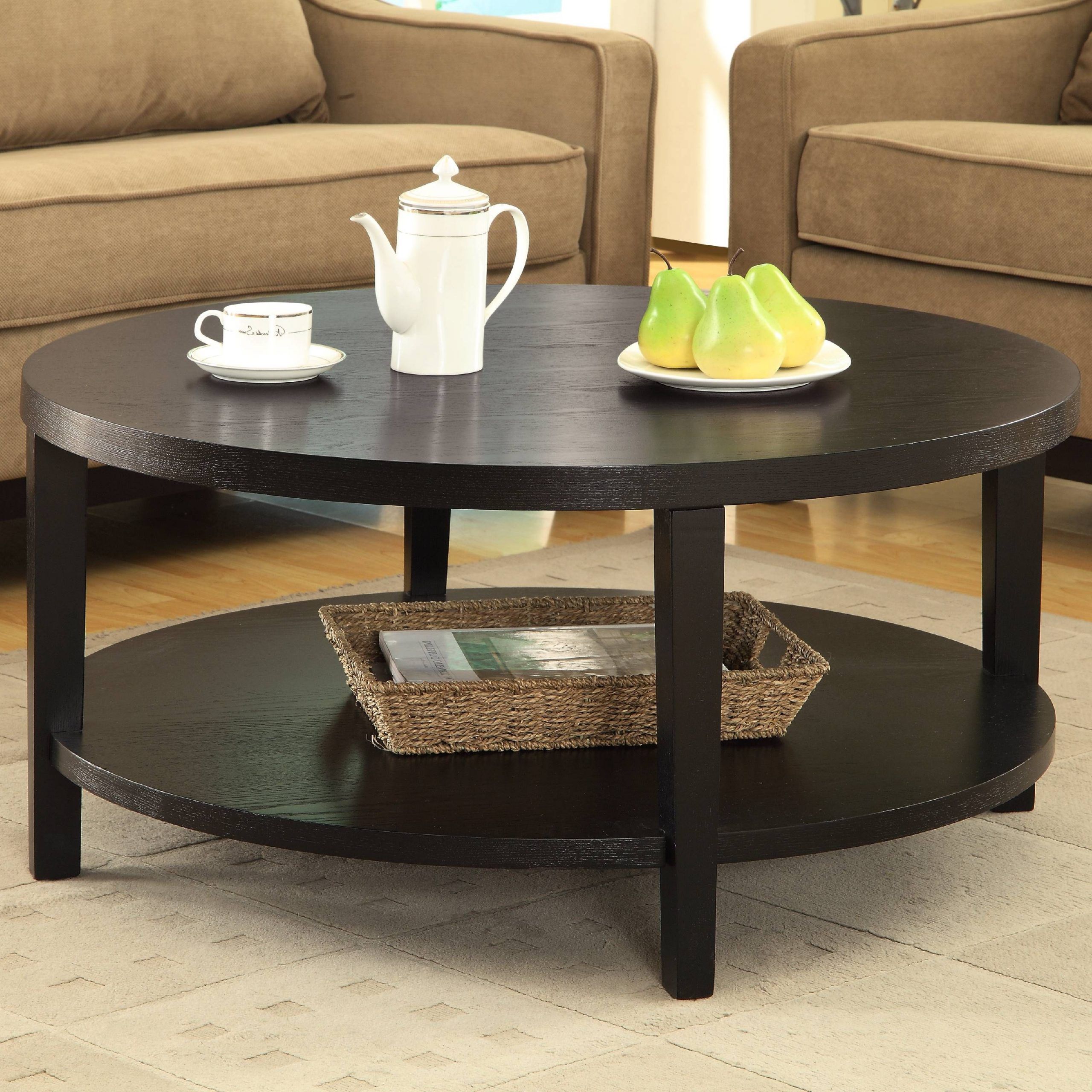 Osp Home Furnishings Work Smart Merge 36" Round Coffee With Regard To Popular 2 Piece Round Coffee Tables Set (View 11 of 20)