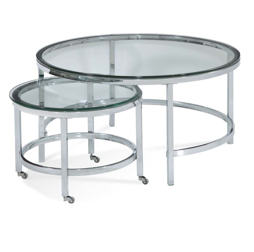 Patinoire Round Cocktail Tablebassett Mirror Company Throughout Best And Newest Mirrored And Chrome Modern Cocktail Tables (View 13 of 20)