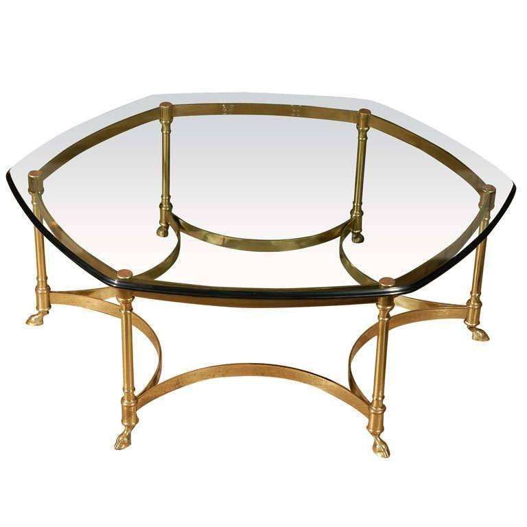 Polished Brass And Glass Octagonal Coffee Table, La Barge With Regard To Most Recent Octagon Coffee Tables (View 12 of 20)