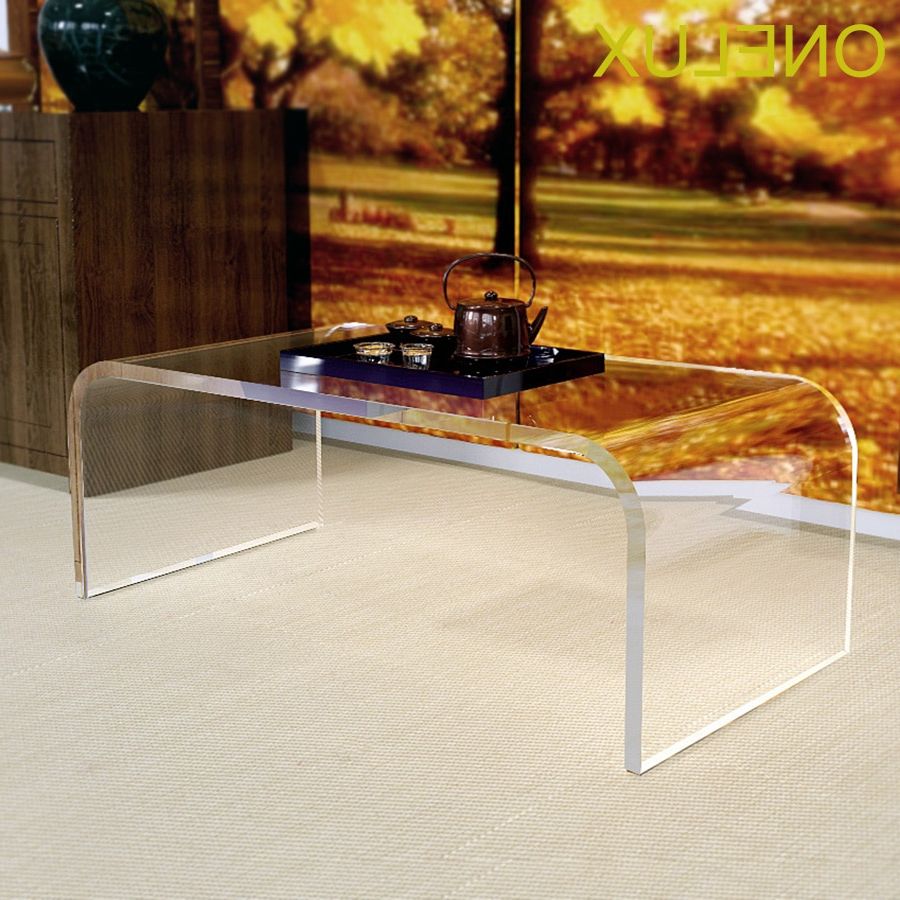 Popular Acrylic Coffee Tables In Waterfall Acrylic U Table,lucite Coffee / Tea / Occasional (View 8 of 20)