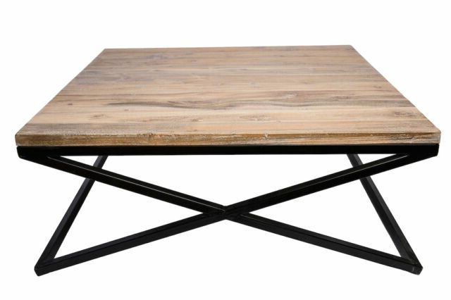 Popular Matte Black Coffee Tables For New Solid Recycled Teak & Matte Black Iron Coffee Table (View 5 of 20)