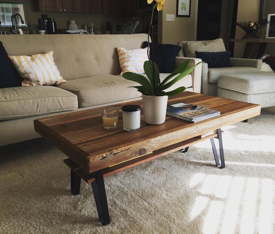 Popular Rustic Espresso Wood Coffee Tables Pertaining To Buy A Hand Crafted Reclaimed Wood Coffee Table With Flat (View 18 of 20)
