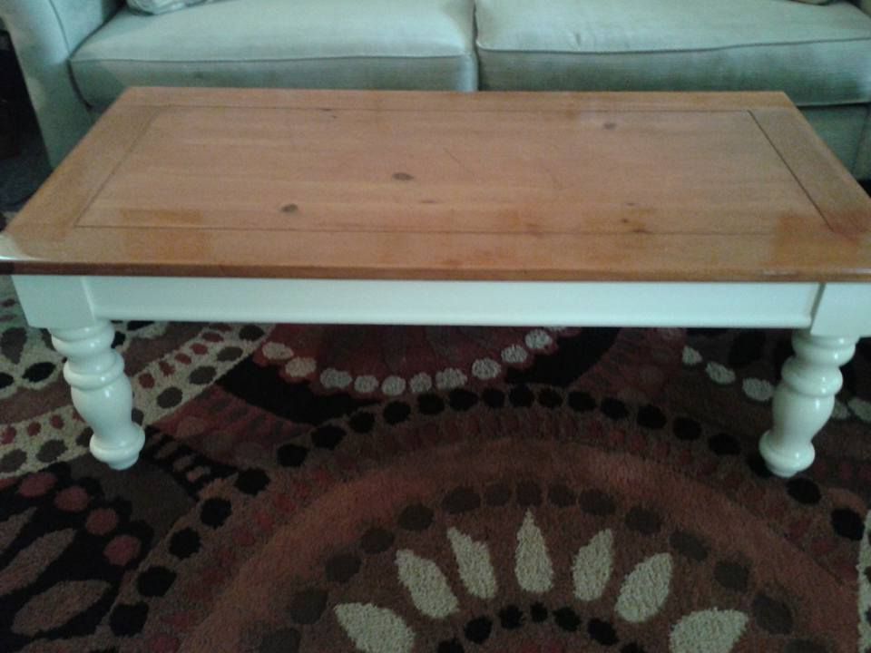 Popular Warm Pecan Coffee Tables Regarding New Coffee Table. I Painted The Bottom Raffia Beige, The (Gallery 2 of 20)
