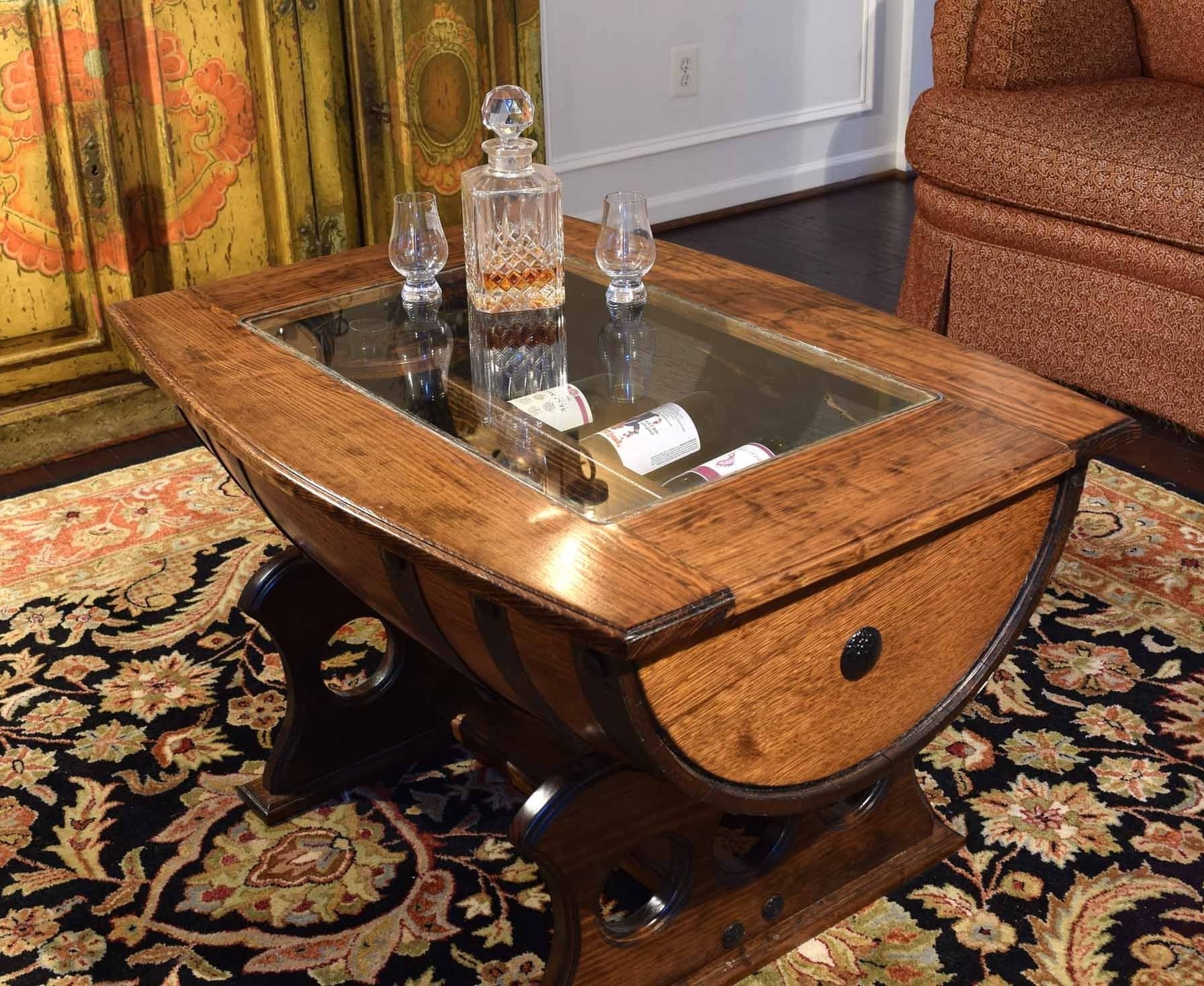 Popular Wood Coffee Tables Pertaining To Wooden Barrel Coffee Table Furniture (View 13 of 20)
