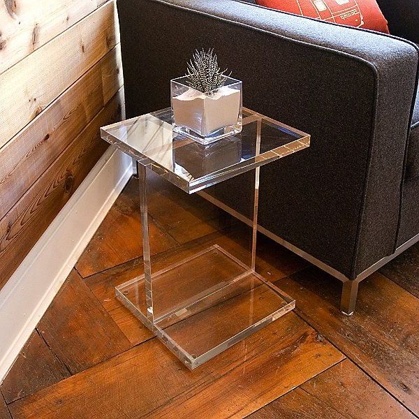 Preferred Gold And Clear Acrylic Side Tables Inside Gus Modern Clear Acrylic I Beam Table At Lumens (Gallery 8 of 20)