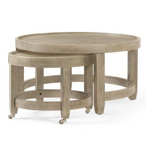 Preferred Nesting Cocktail Tables Inside Round Wood Nesting Cocktail Tables Grey Finish (View 17 of 20)