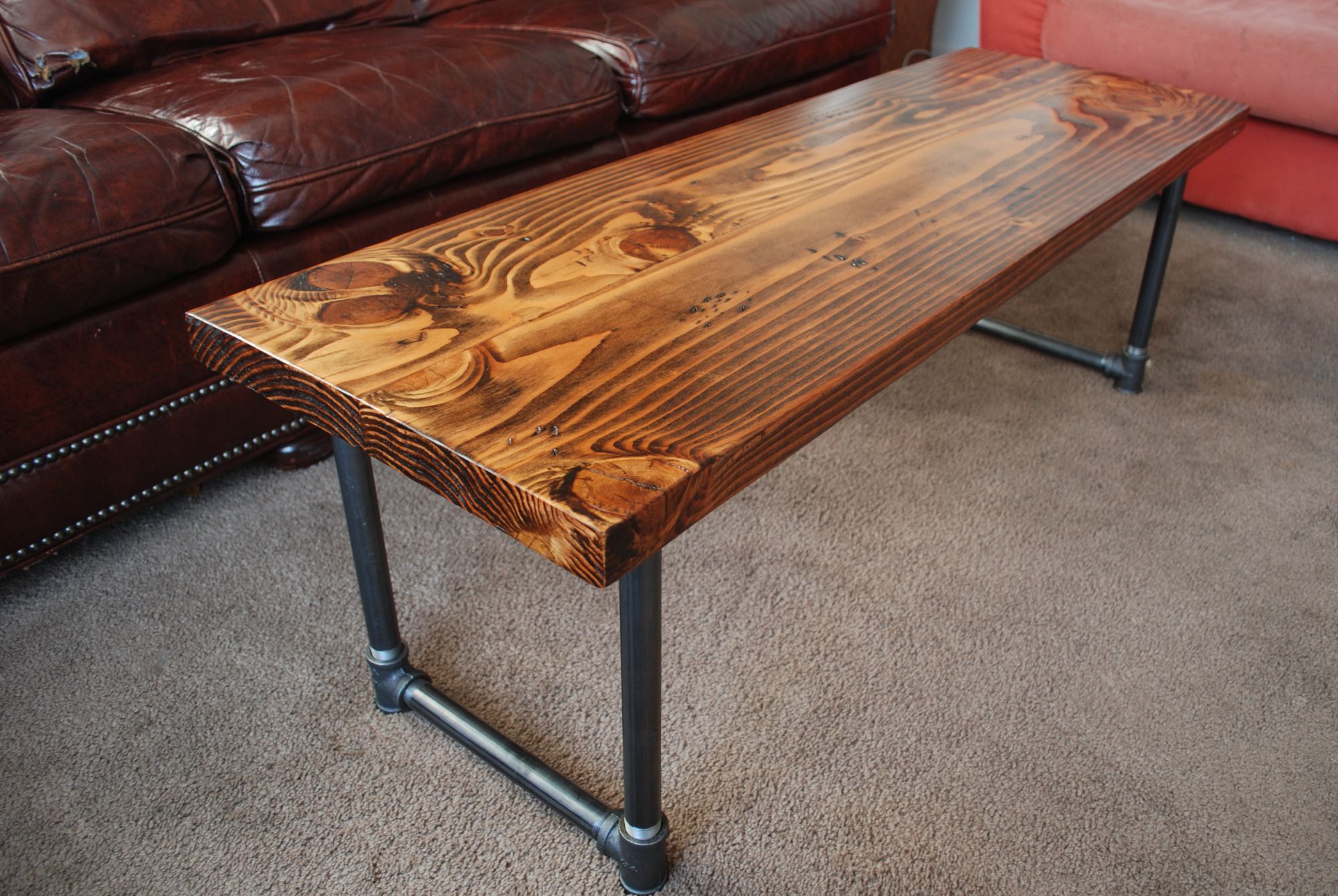 Preferred Oak Wood And Metal Legs Coffee Tables For 8 Rustic Wood And Wrought Iron Coffee Table Photos (View 14 of 20)