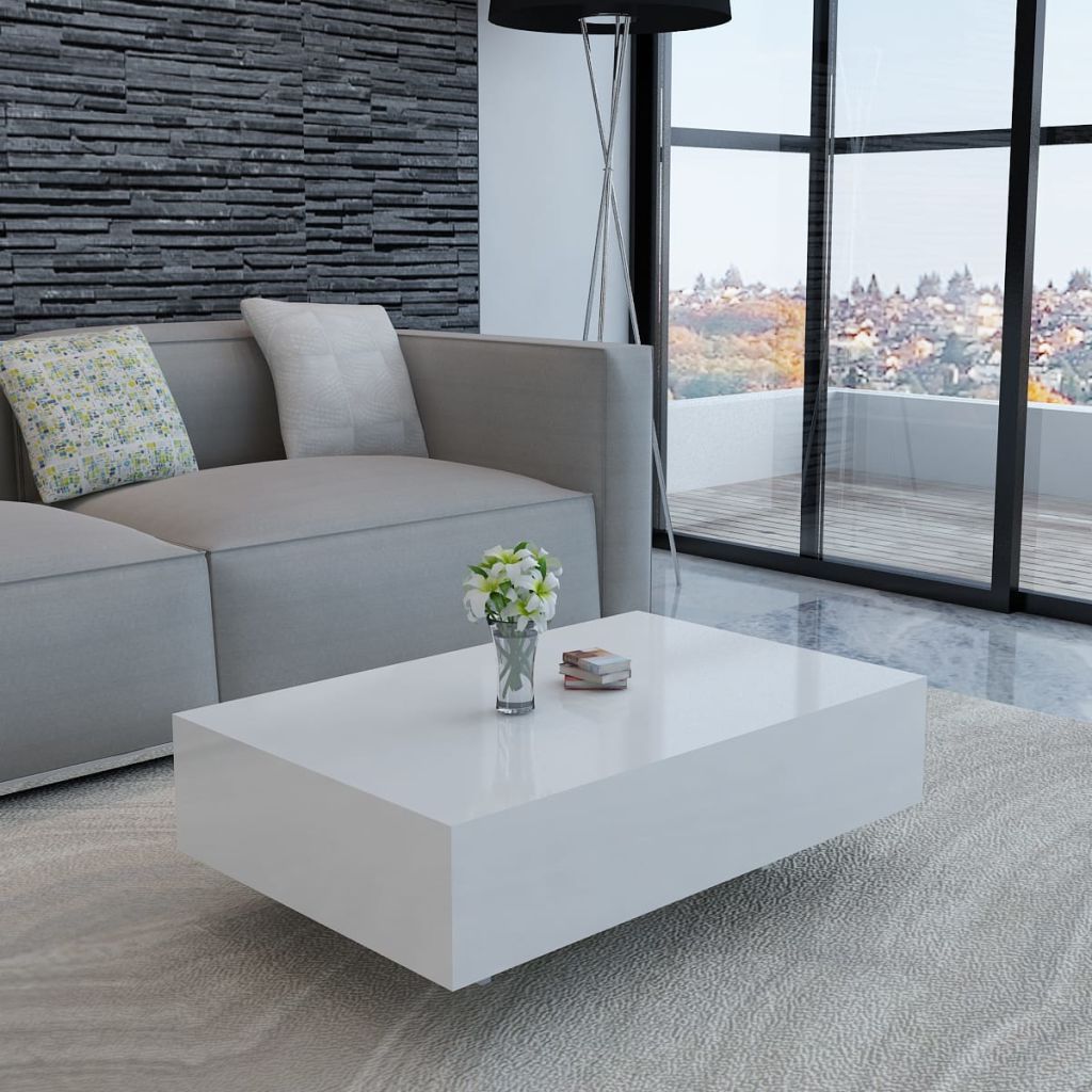 Preferred Square High Gloss Coffee Tables With Regard To Black/white High Gloss 85/115cm Coffee Side Table Square (Gallery 16 of 20)