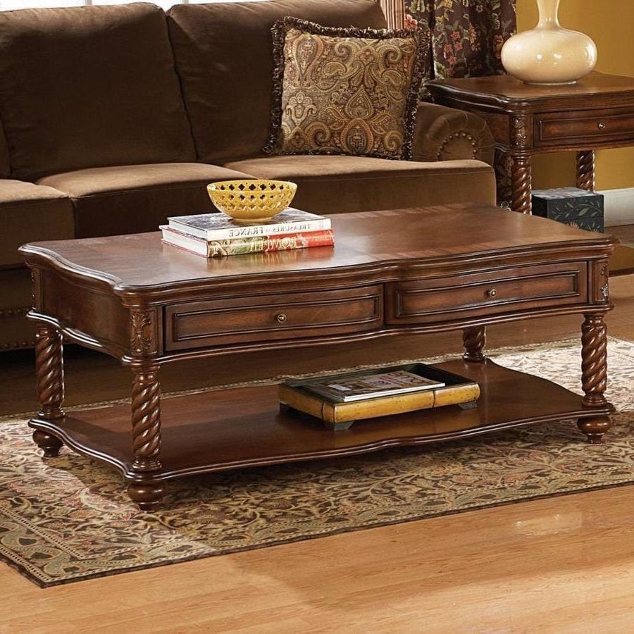 Preferred Wood Coffee Tables Within Homelegance Trammel Medium Brown Wood Coffee Table At (View 1 of 20)
