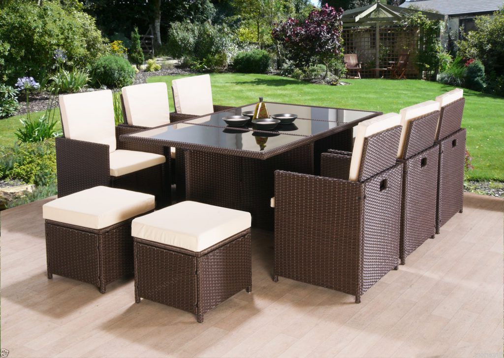 Rattan Garden Furniture Cube Set Chairs Sofa Table Outdoor For Most Current Black And Tan Rattan Coffee Tables (Gallery 20 of 20)