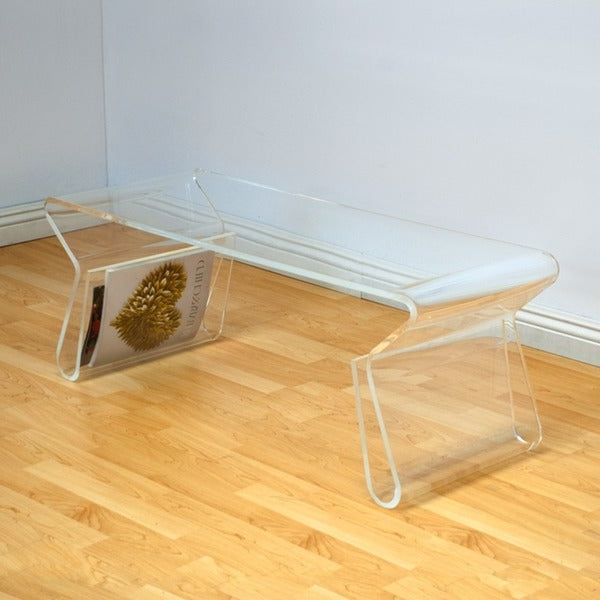 Recent Clear Acrylic Coffee Tables Inside Mod Made Acrylic Magazine Rack Clear Coffee Table – Free (View 12 of 20)