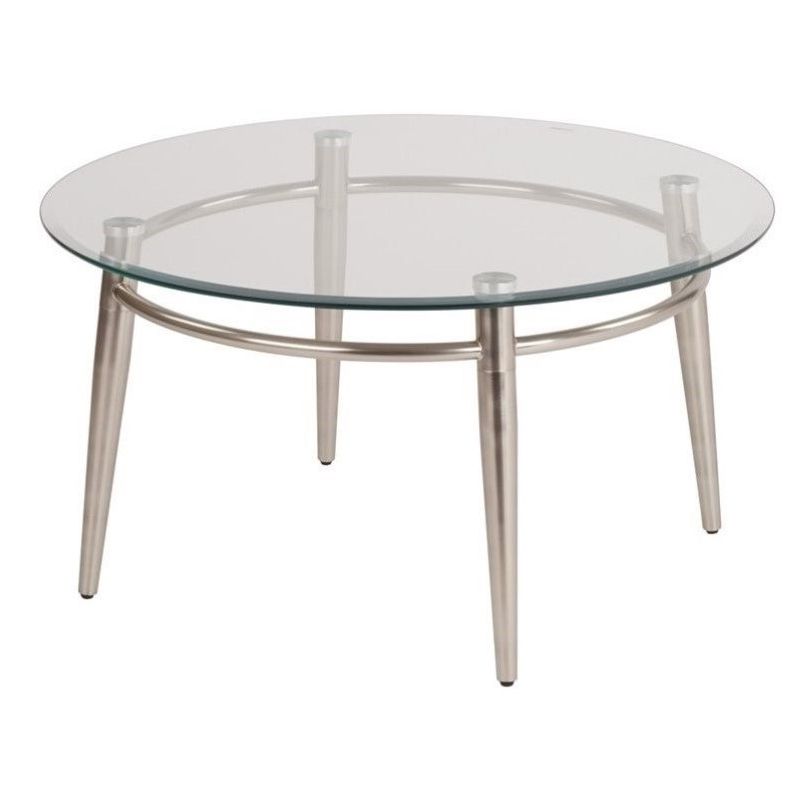 Recent Clear Glass Top Cocktail Tables Intended For Brooklyn Tempered Clear Glass Round Top Coffee Table In (Gallery 4 of 20)