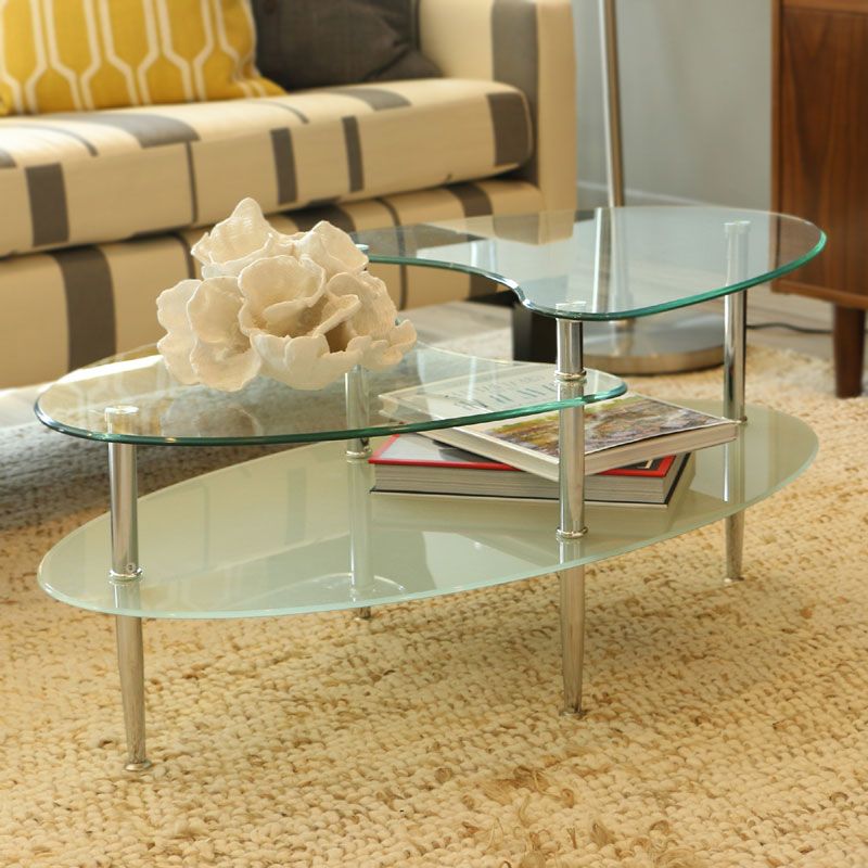 Recent Glass And Gold Oval Coffee Tables For Walker Edison 38 Inch Mariner Glass Oval Coffee Table C38b5 (Gallery 2 of 20)