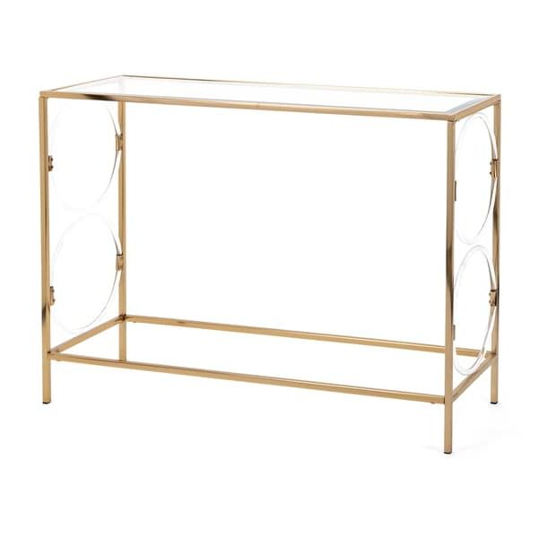Recent Gold And Clear Acrylic Side Tables Regarding Shop Rouvin Gold And Acrylic Clear Glass Console Table (Gallery 20 of 20)