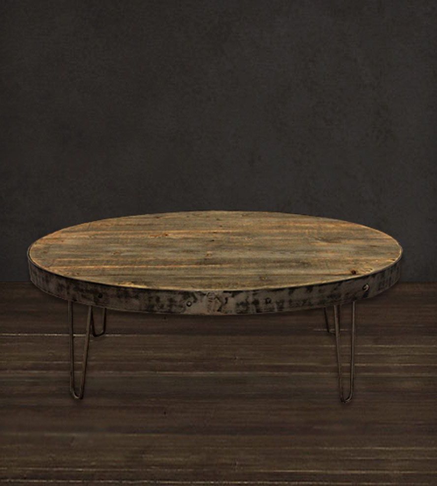 Reclaimed Coffee Table For Fashionable Oval Aged Black Iron Coffee Tables (View 10 of 20)