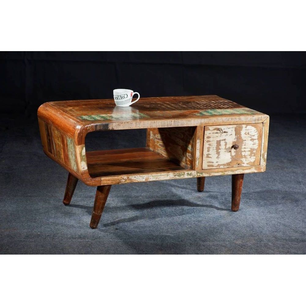 Reclaimed Wood Coffee Table With Storage Pertaining To Fashionable Espresso Wood Storage Coffee Tables (View 12 of 20)