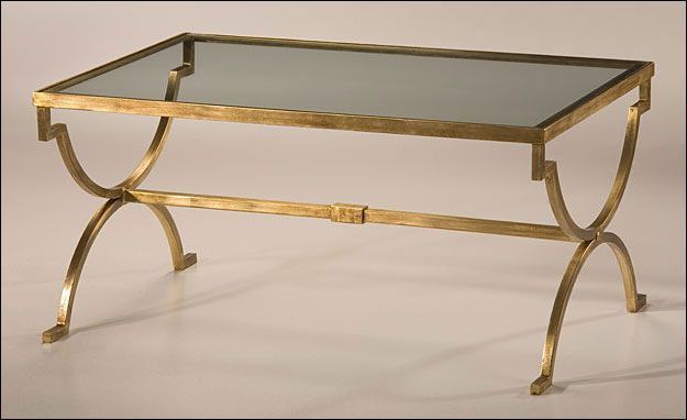 Rectangular Wrought Iron Coffee Table In Antique Gold Throughout Most Recently Released Aged Black Iron Coffee Tables (View 3 of 20)