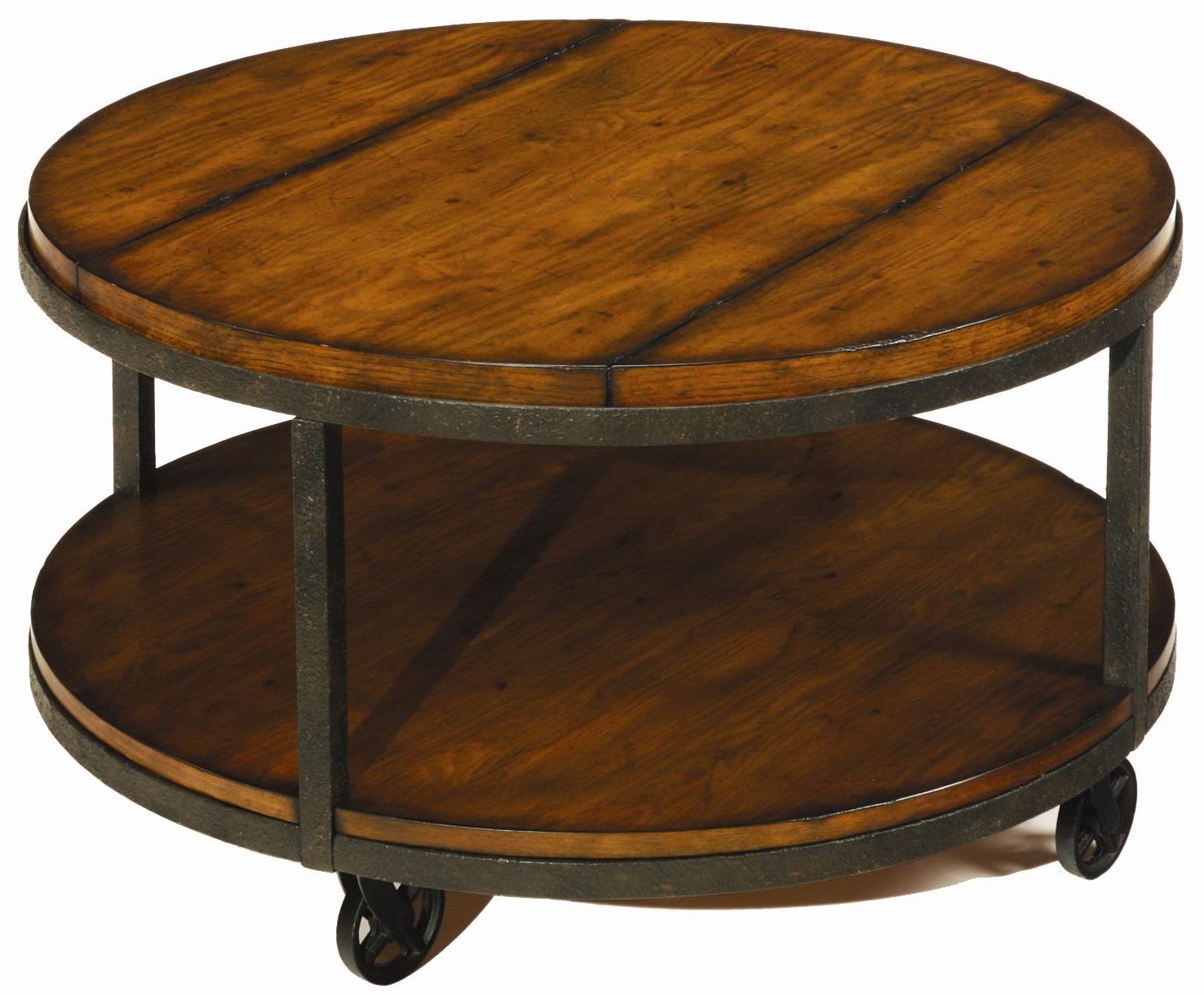 Round Cocktail Table With Shelf And Wheelshammary Intended For Famous Round Cocktail Tables (View 17 of 20)