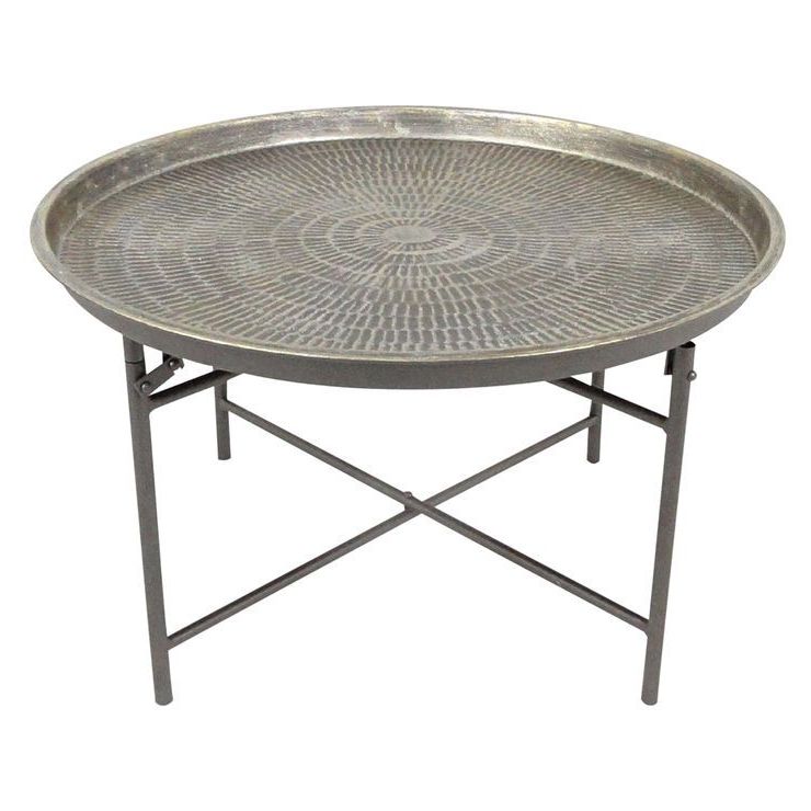 Round Metal Coffee Table, Metal Coffee For Popular Antique Brass Aluminum Round Coffee Tables (View 3 of 20)