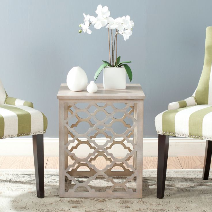 Safavieh Lonny Geometric Nautical End Table – Walmart With Recent White Geometric Coffee Tables (Gallery 17 of 20)