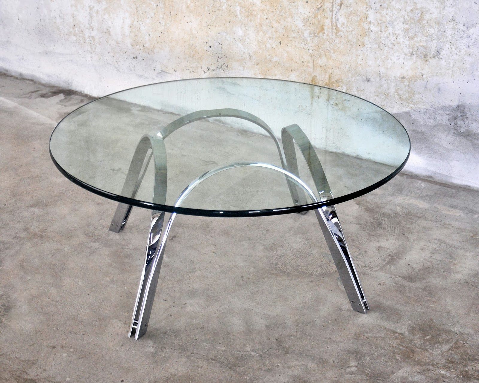 Select Modern: Roger Sprunger Chrome & Glass Coffee Or Inside Latest Polished Chrome Round Cocktail Tables (Gallery 3 of 20)