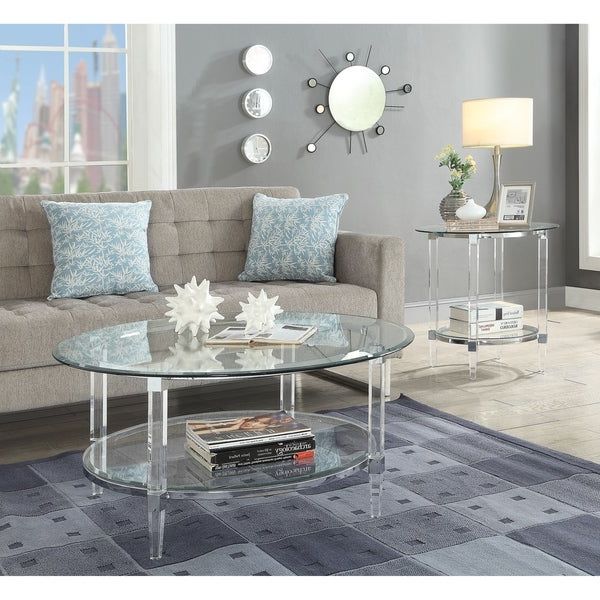 Shop Acme Polyanthus Coffee Table, Clear Acrylic, Chrome Throughout Well Liked Clear Acrylic Coffee Tables (View 11 of 20)