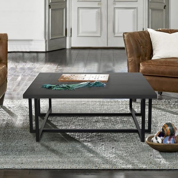 Shop Armen Living Logan Contemporary Coffee Table With Throughout Most Recent Aged Black Iron Coffee Tables (View 6 of 20)