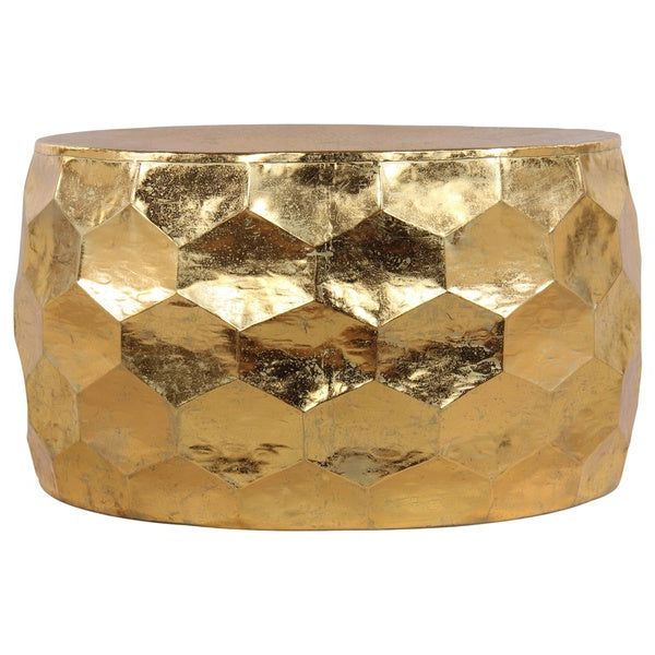 Shop Gemoratic Hammered Gold Leaf Metal Coffee Table With Regard To Well Known Hammered Antique Brass Modern Cocktail Tables (Gallery 16 of 20)