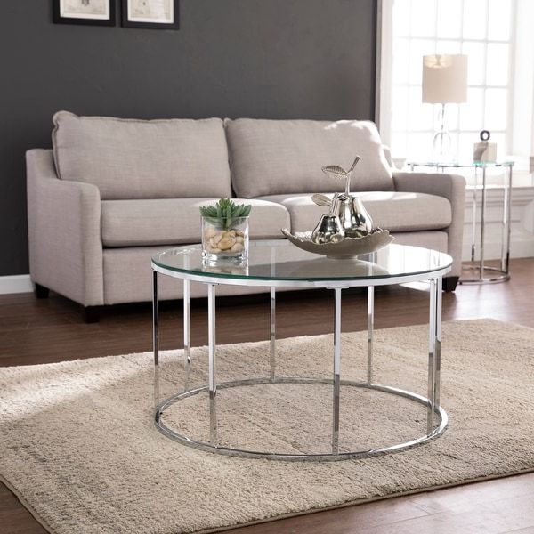 Shop Silver Orchid Olivia Chrome Round Cocktail Table – On Pertaining To 2020 Metallic Gold Cocktail Tables (View 14 of 20)