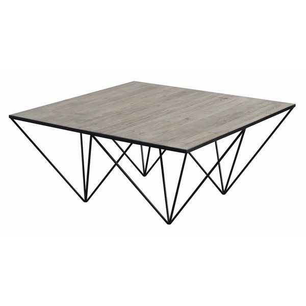 Shop Strick & Bolton Colbie White Washed Natural And Matte With Trendy Matte Black Coffee Tables (View 10 of 20)