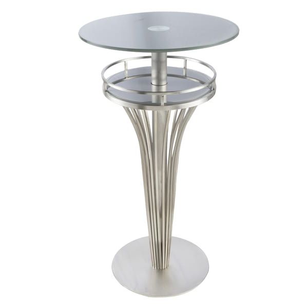 Shop Yukon Contemporary Bar Table In Stainless Steel And With Regard To Trendy Glass And Stainless Steel Cocktail Tables (Gallery 6 of 20)