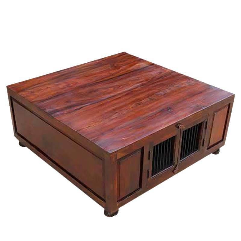 Solid Wood Square Storage Trunk Cocktail Coffee Table In Well Known Espresso Wood Storage Coffee Tables (View 17 of 20)