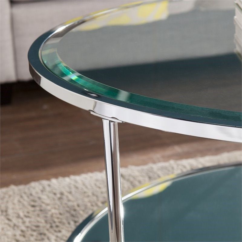 Southern Enterprises Risa Glass Top Cocktail Table In With Current Glass And Chrome Cocktail Tables (Gallery 10 of 20)