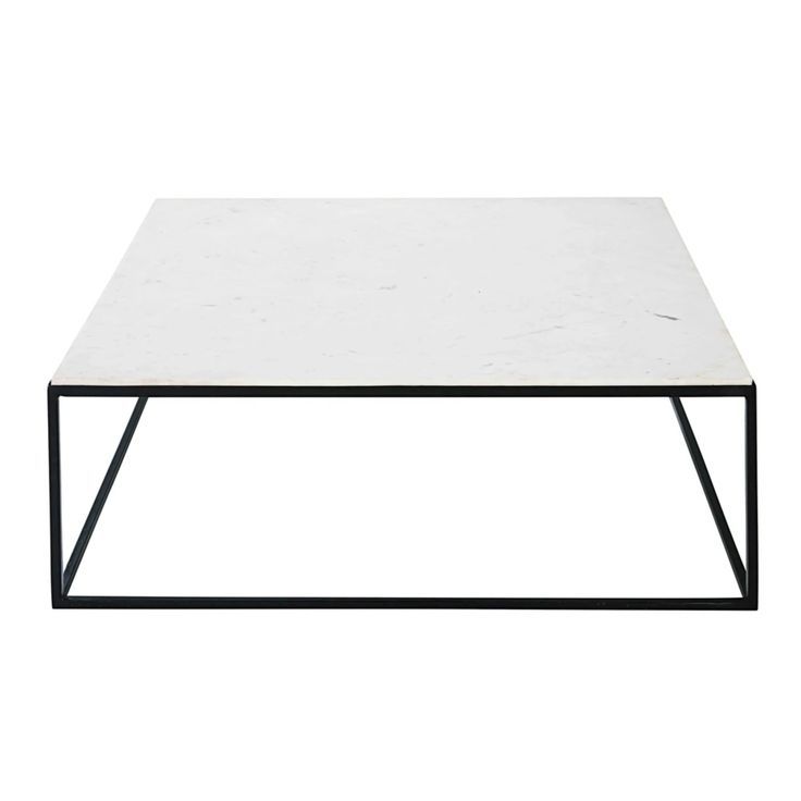 Square Coffee Table In White Marble And Black Metal Marble With Regard To Best And Newest Black Metal And Marble Coffee Tables (Gallery 6 of 20)