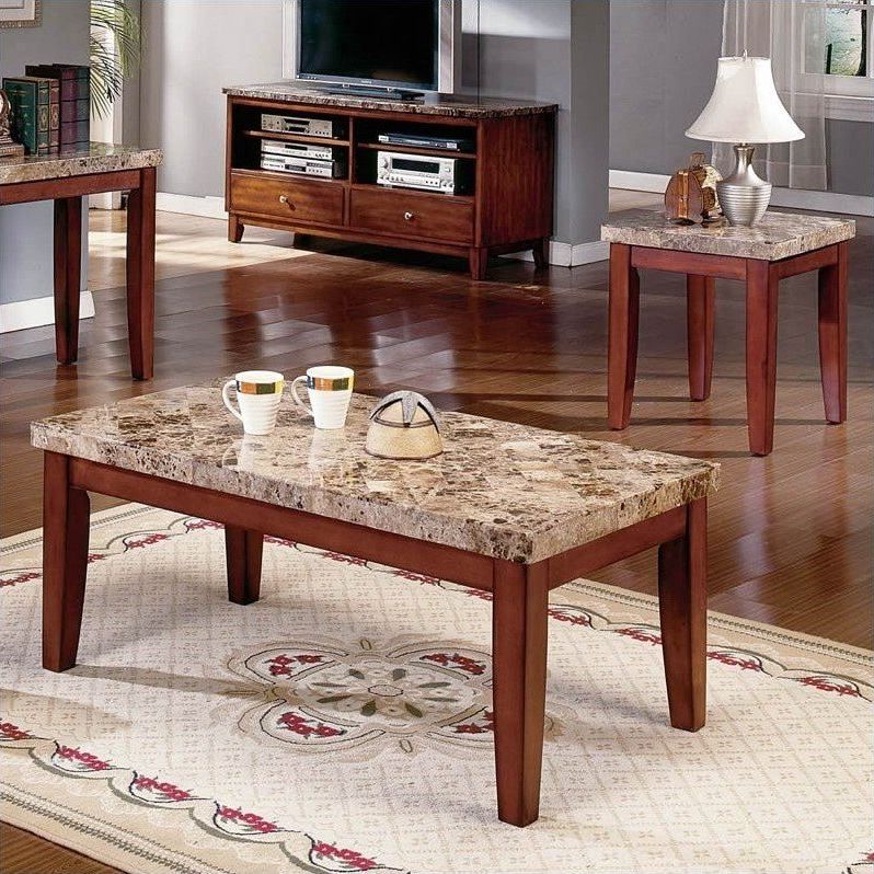 Steve Silver Company Montibello 3 Piece Marble Coffee In Most Up To Date Marble Coffee Tables Set Of 2 (Gallery 11 of 20)